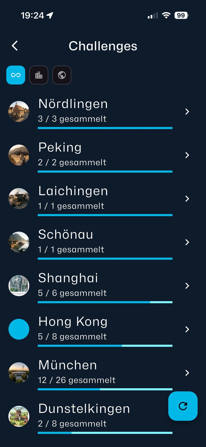 Challenges — Stadt- und Themen-Challenges